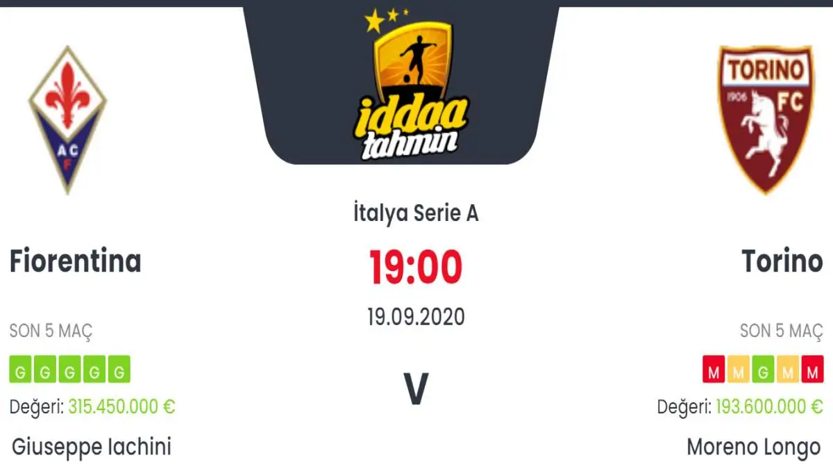 Fiorentina Torino İddaa ve Maç Tahmini 19 Eylül 2020