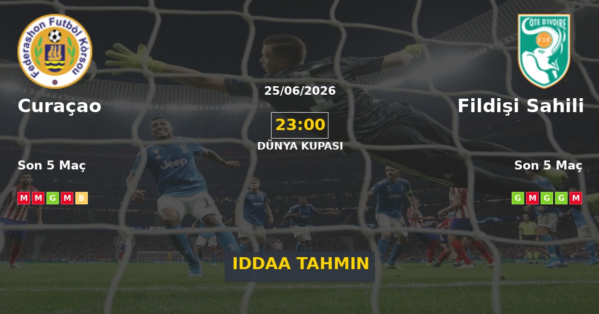Curaçao Fildişi Sahili İddaa Maç Tahmini 25 Haziran 2026