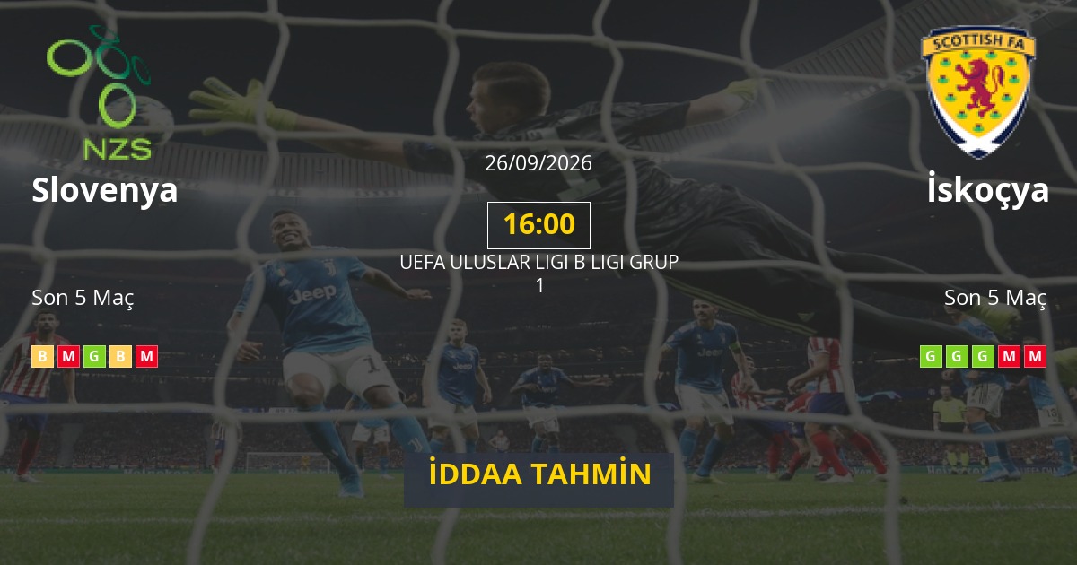 Slovenya İskoçya İddaa Maç Tahmini 26 Eylül 2026