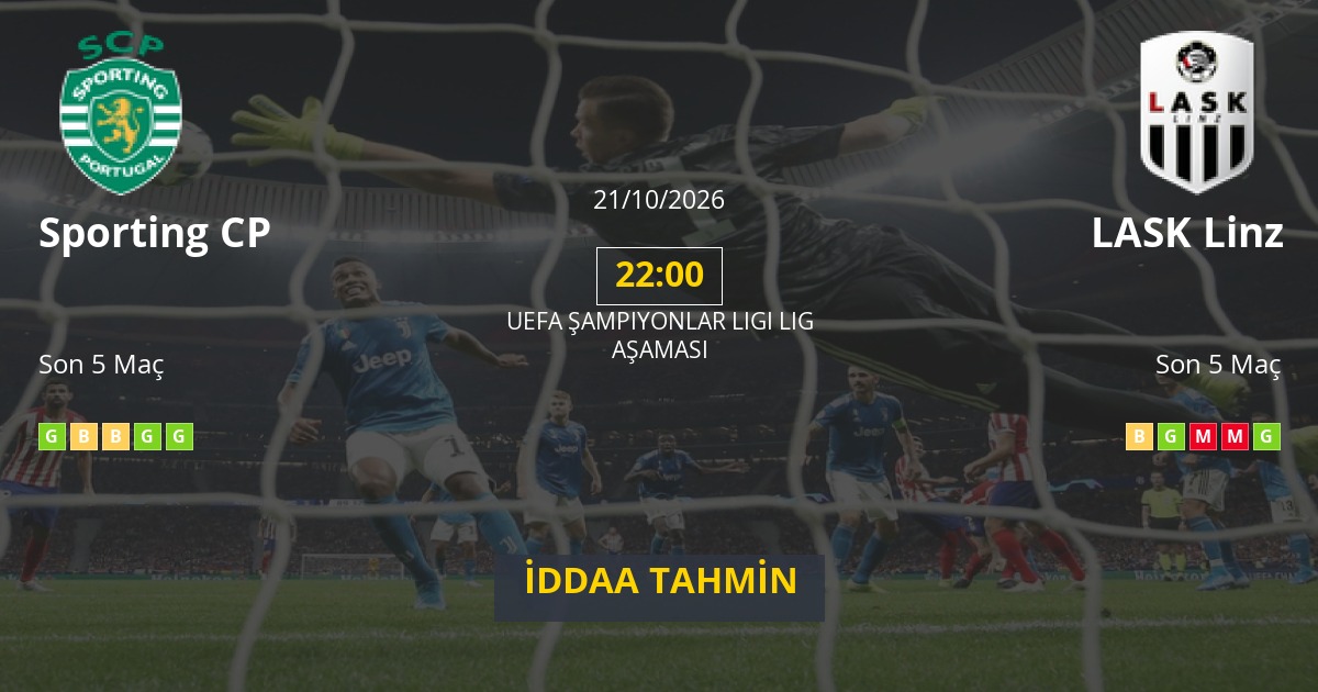Sporting CP LASK Linz İddaa Maç Tahmini 21 Ekim 2026