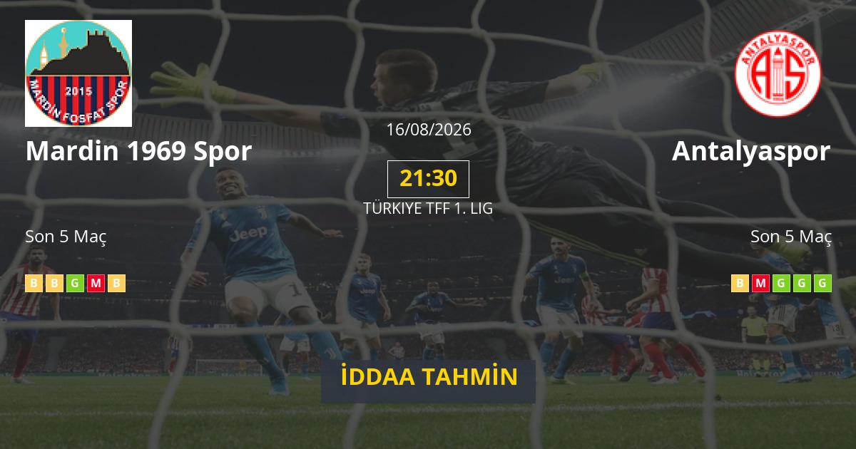 Mardin 1969 Spor Antalyaspor İddaa Maç Tahmini 16 Ağustos 2026