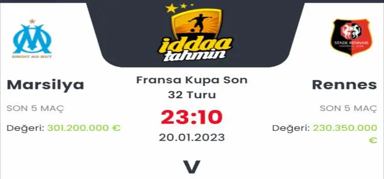 Marsilya Rennes İddaa Maç Tahmini 20 Ocak 2023