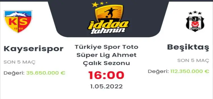 Kayserispor Beşiktaş İddaa Maç Tahmini 1 Mayıs 2022
