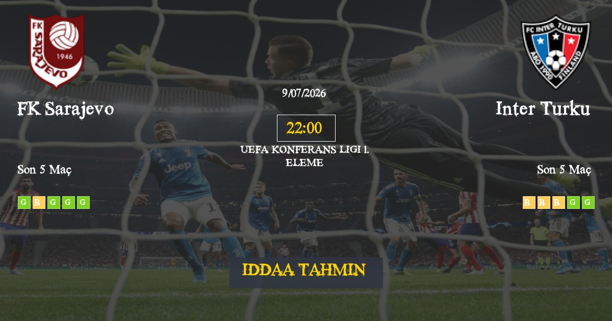 FK Sarajevo Inter Turku İddaa Maç Tahmini 09 Temmuz 2026