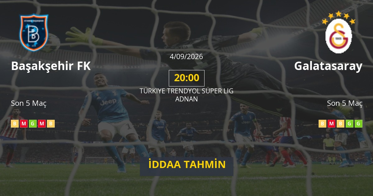 Başakşehir FK Galatasaray İddaa Maç Tahmini 04 Eylül 2026