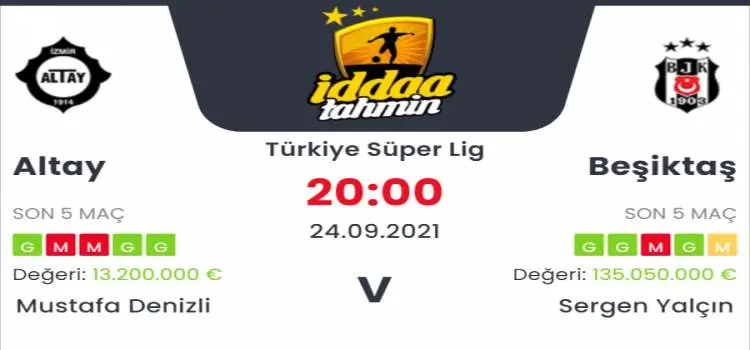 Altay Beşiktaş İddaa Maç Tahmini 24 Eylül 2021