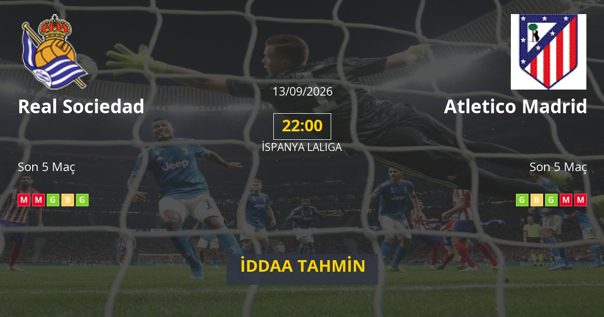 Real Sociedad Atletico Madrid İddaa Maç Tahmini 13 Eylül 2026