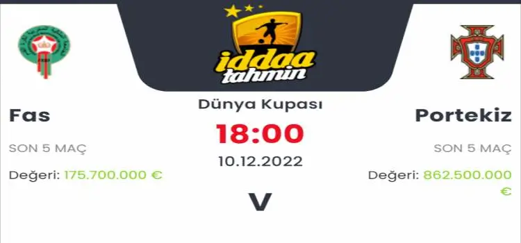 Fas Portekiz İddaa Maç Tahmini 10 Aralık 2022