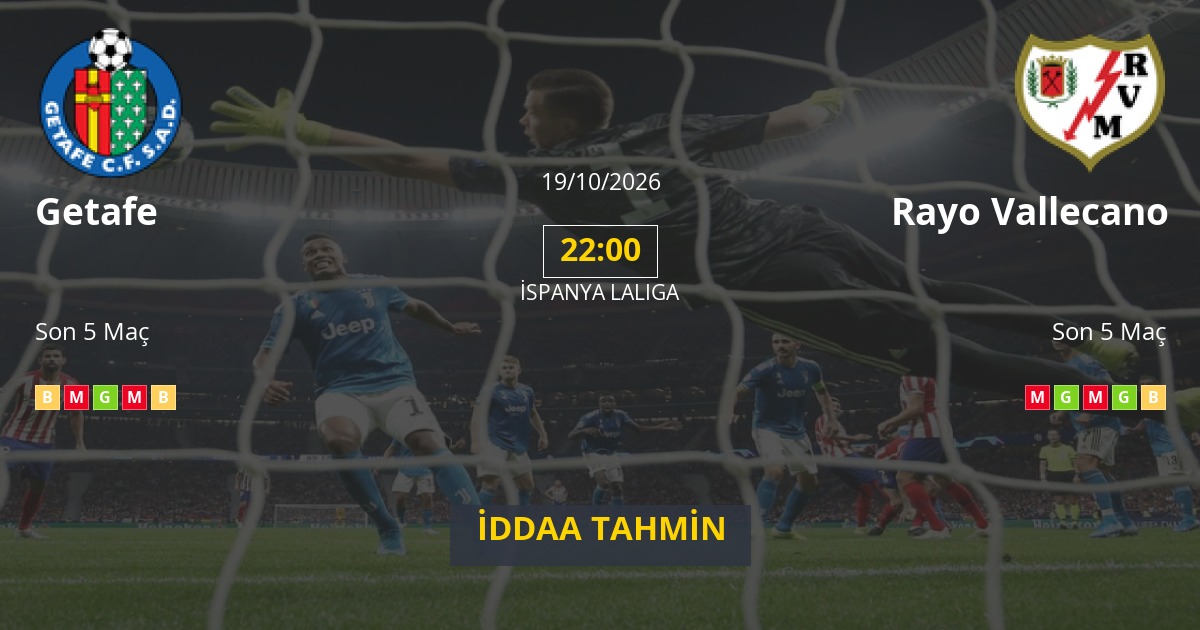 Getafe Rayo Vallecano İddaa Maç Tahmini 19 Ekim 2026