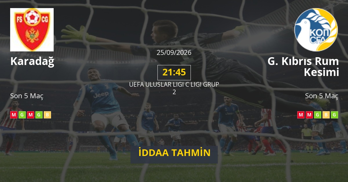 Karadağ G. Kıbrıs Rum Kesimi İddaa Maç Tahmini 25 Eylül 2026