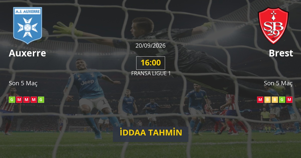 Auxerre Brest İddaa Maç Tahmini 20 Eylül 2026