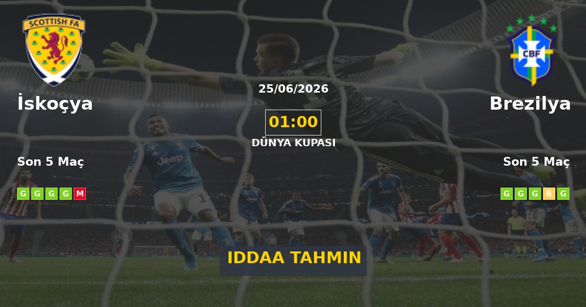 İskoçya Brezilya İddaa Maç Tahmini 25 Haziran 2026