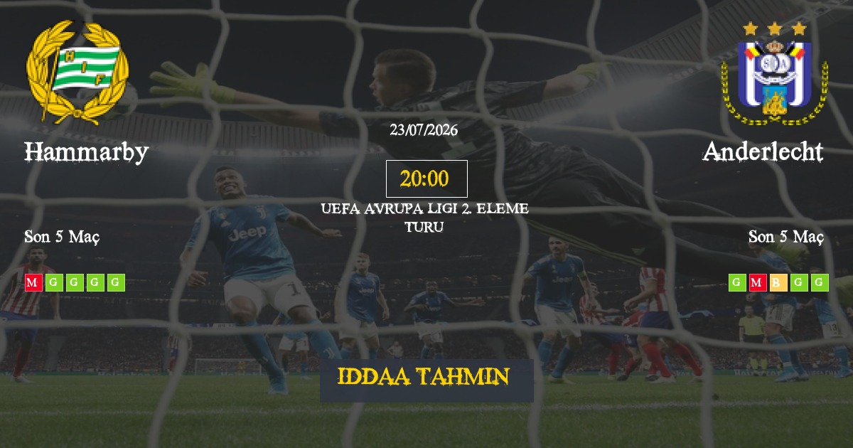 Hammarby Anderlecht İddaa Maç Tahmini 23 Temmuz 2026