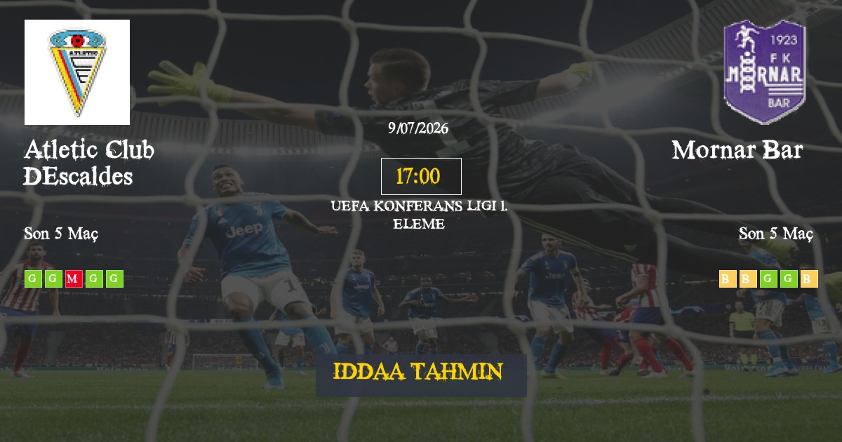 Atletic Club DEscaldes Mornar Bar İddaa Maç Tahmini 09 Temmuz 2026