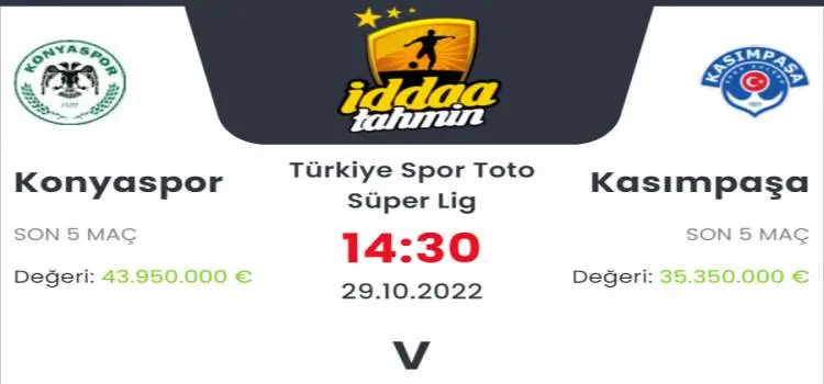 Konyaspor Kasımpaşa İddaa Maç Tahmini 29 Ekim 2022