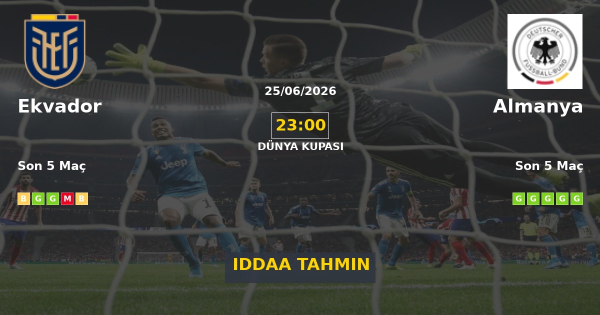 Ekvador Almanya İddaa Maç Tahmini 25 Haziran 2026