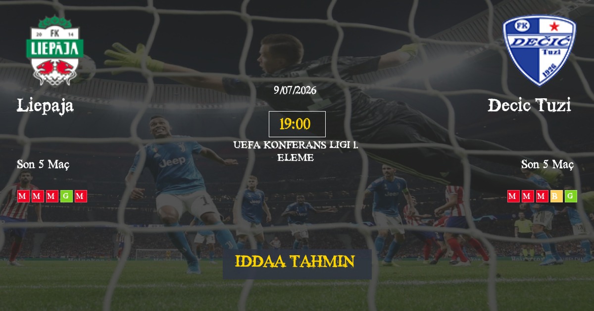 Liepaja Decic Tuzi İddaa Maç Tahmini 09 Temmuz 2026