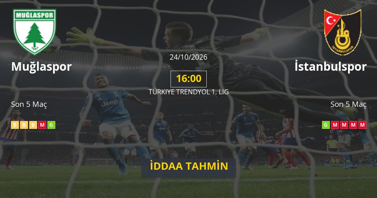 Muğlaspor İstanbulspor İddaa Maç Tahmini 24 Ekim 2026