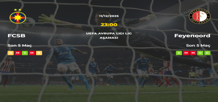 FCSB Feyenoord İddaa Maç Tahmini 11 Aralık 2025