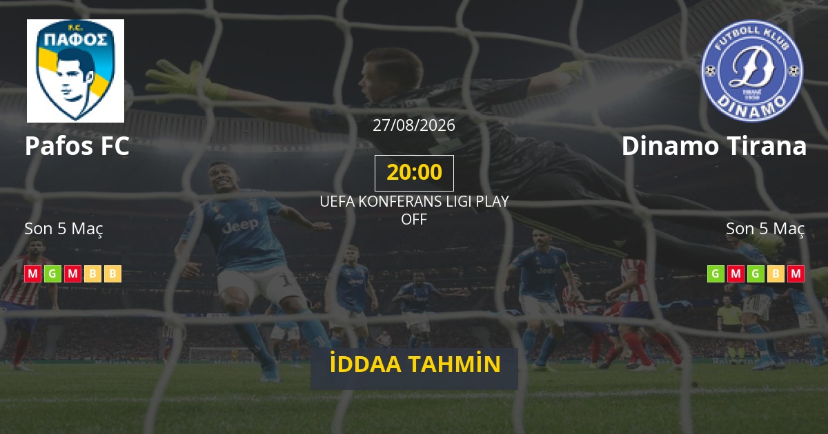 Pafos FC Dinamo Tirana İddaa Maç Tahmini 27 Ağustos 2026