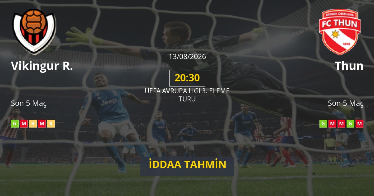 Vikingur R. Thun İddaa Maç Tahmini 13 Ağustos 2026