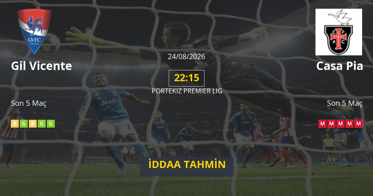 Gil Vicente Casa Pia İddaa Maç Tahmini 24 Ağustos 2026