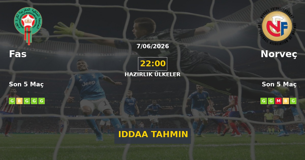 Fas Norveç İddaa Maç Tahmini 07 Haziran 2026