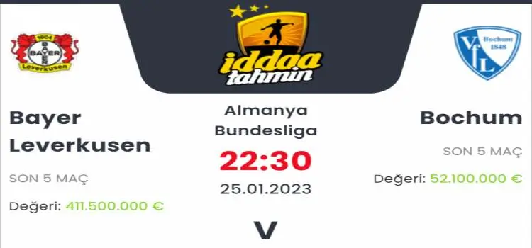 Bayer Leverkusen Bochum İddaa Maç Tahmini 25 Ocak 2023