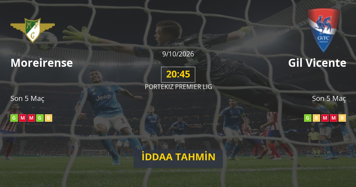Moreirense Gil Vicente İddaa Maç Tahmini 09 Ekim 2026