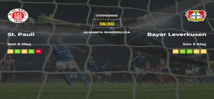St Pauli Bayer Leverkusen İddaa Maç Tahmini 27 Eylül 2025