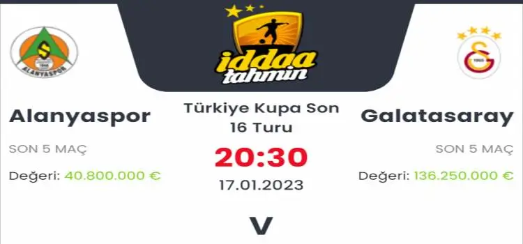 Alanyaspor Galatasaray İddaa Maç Tahmini 17 Ocak 2023