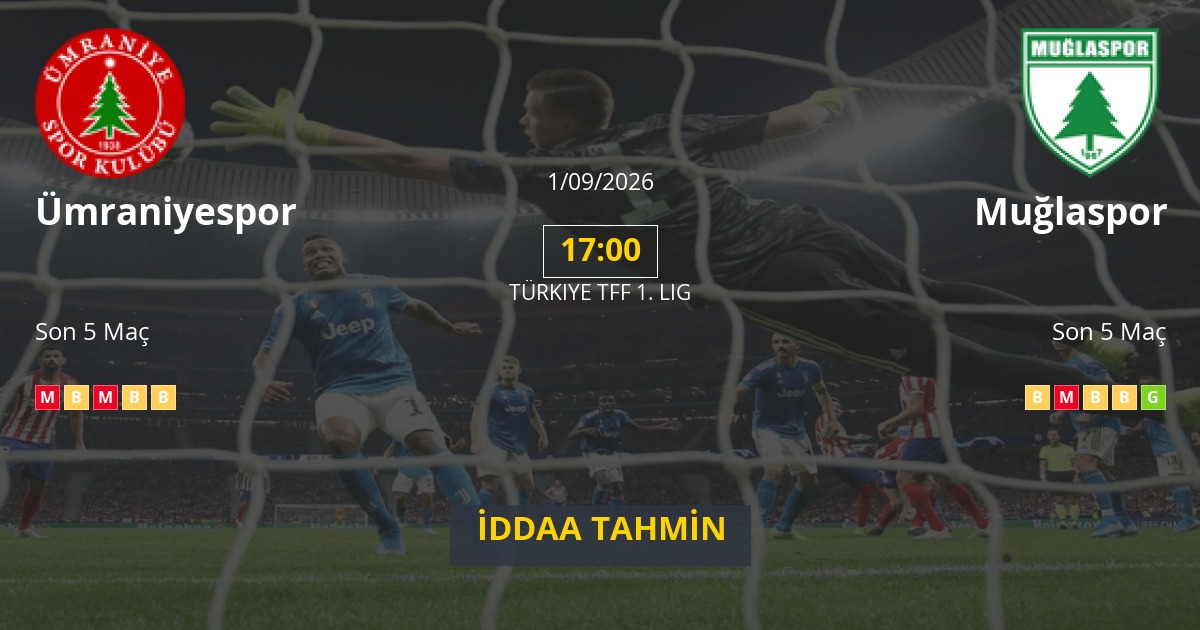 Ümraniyespor Muğlaspor İddaa Maç Tahmini 01 Eylül 2026