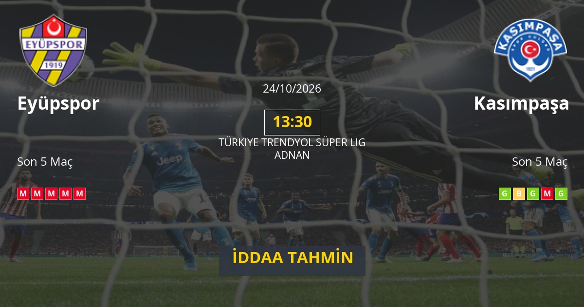 Eyüpspor Kasımpaşa İddaa Maç Tahmini 24 Ekim 2026