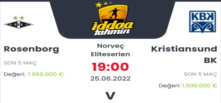 Rosenborg Kristiansund İddaa Maç Tahmini 25 Haziran 2022