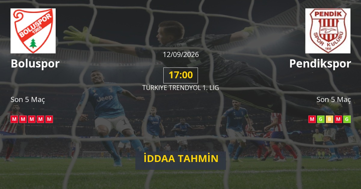 Boluspor Pendikspor İddaa Maç Tahmini 12 Eylül 2026