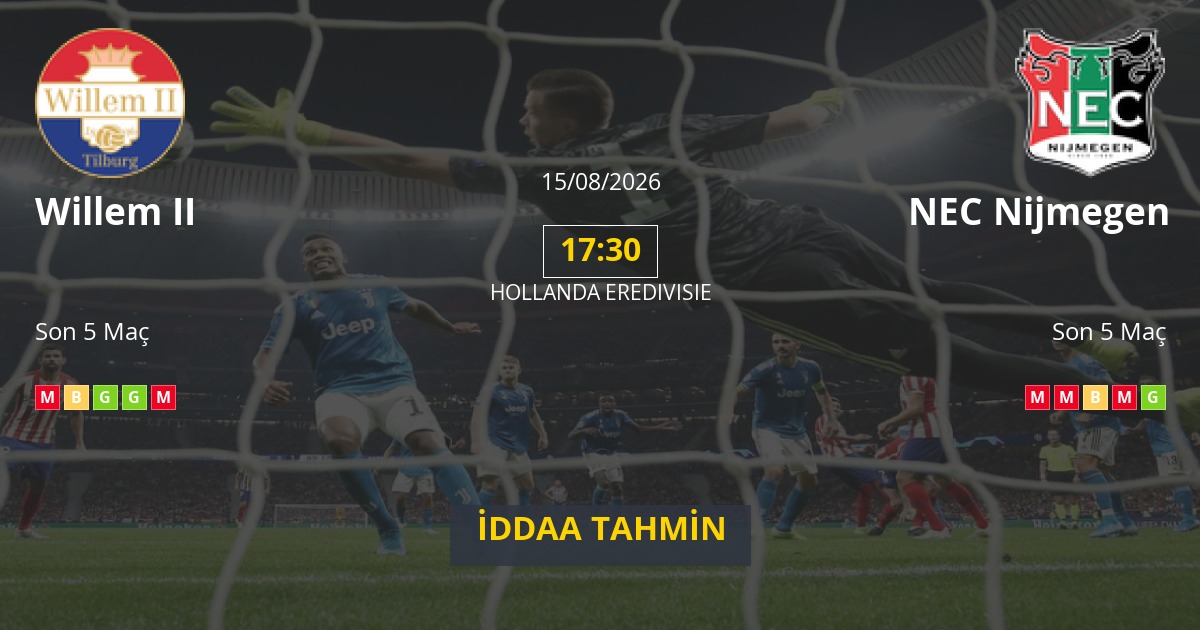 Willem II NEC Nijmegen İddaa Maç Tahmini 15 Ağustos 2026