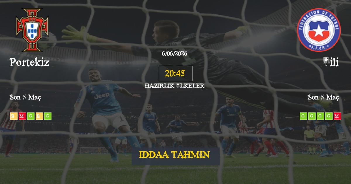 Portekiz Şili İddaa Maç Tahmini 06 Haziran 2026