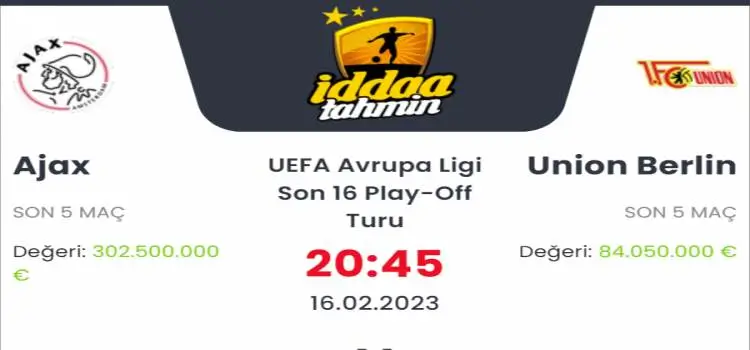 Ajax Union Berlin İddaa Maç Tahmini 16 Şubat 2023