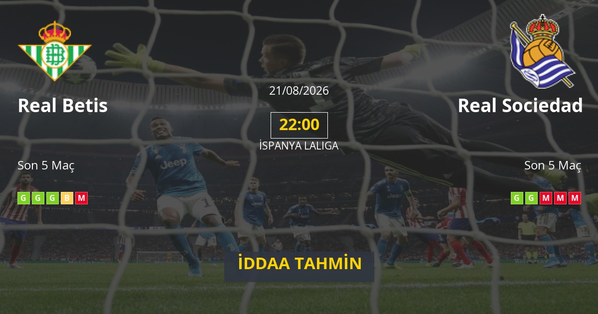 Real Betis Real Sociedad İddaa Maç Tahmini 21 Ağustos 2026