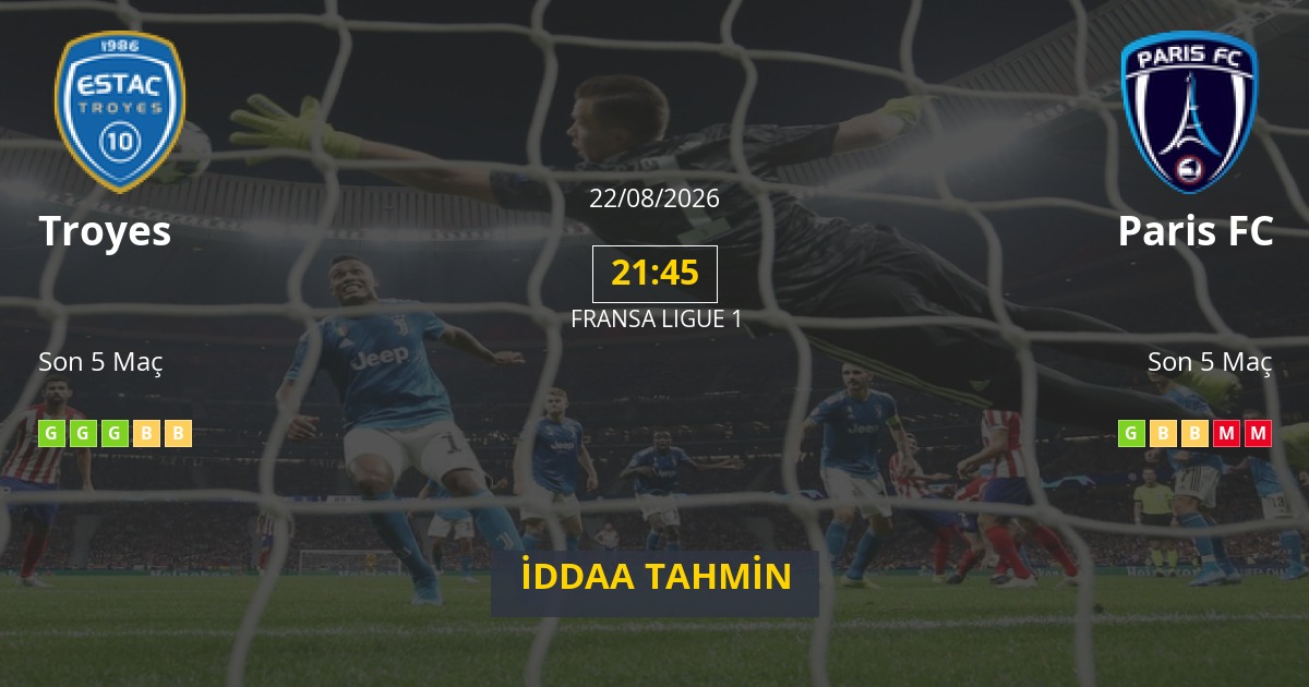 Troyes Paris FC İddaa Maç Tahmini 22 Ağustos 2026