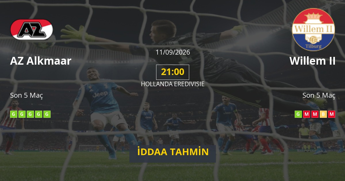 AZ Alkmaar Willem II İddaa Maç Tahmini 11 Eylül 2026
