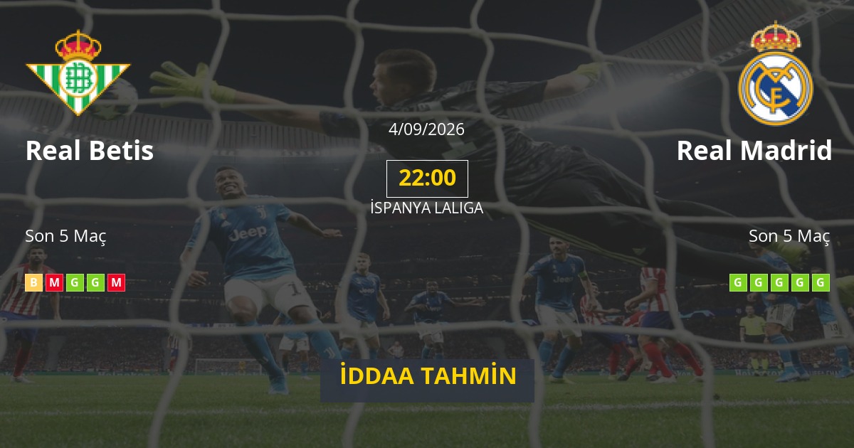 Real Betis Real Madrid İddaa Maç Tahmini 04 Eylül 2026