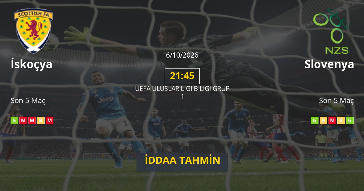 İskoçya Slovenya İddaa Maç Tahmini 06 Ekim 2026