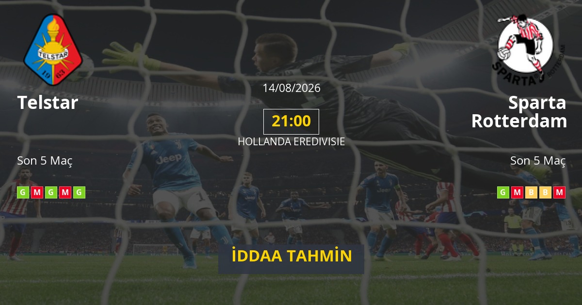 Telstar Sparta Rotterdam İddaa Maç Tahmini 14 Ağustos 2026