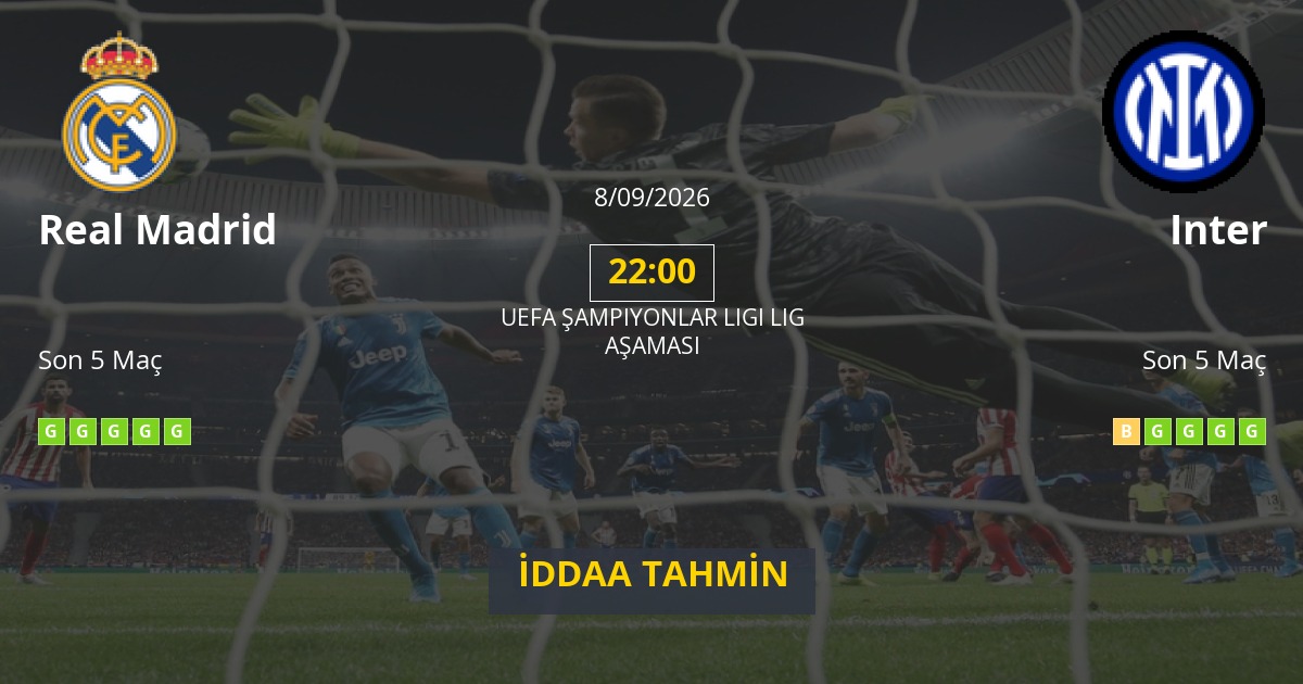 Real Madrid Inter İddaa Maç Tahmini 08 Eylül 2026
