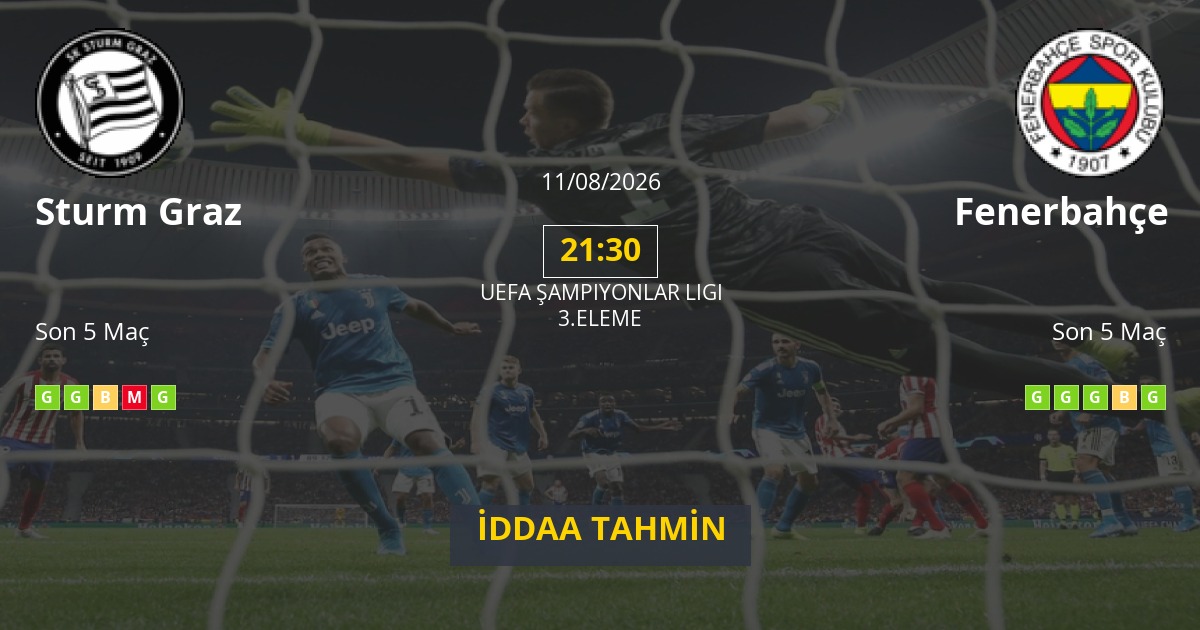 Sturm Graz Fenerbahçe İddaa Maç Tahmini 11 Ağustos 2026
