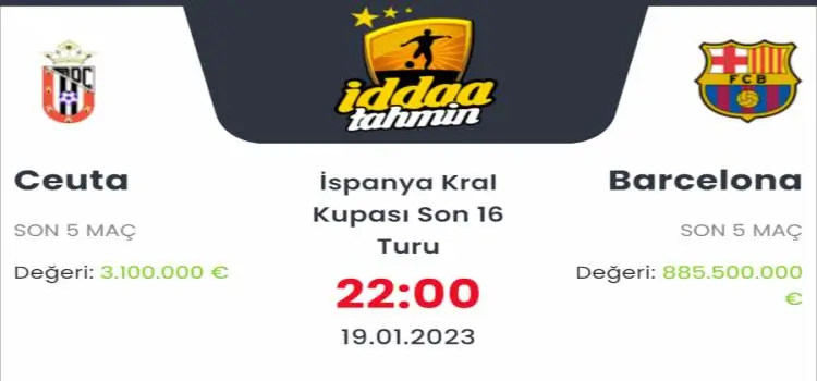Ceuta Barcelona İddaa Maç Tahmini 19 Ocak 2023