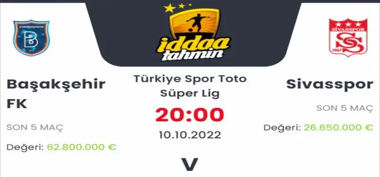 Başakşehir Sivasspor İddaa Maç Tahmini 10 Ekim 2022