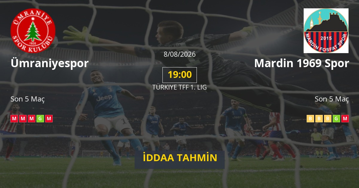 Ümraniyespor Mardin 1969 Spor İddaa Maç Tahmini 08 Ağustos 2026