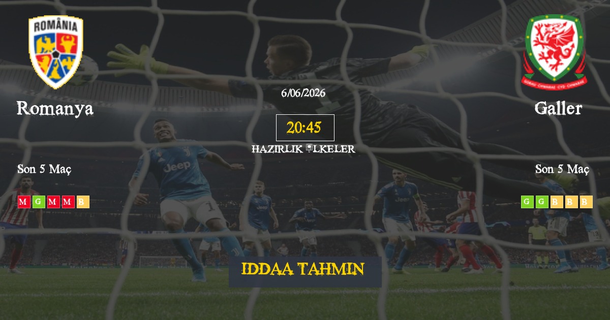 Romanya Galler İddaa Maç Tahmini 06 Haziran 2026